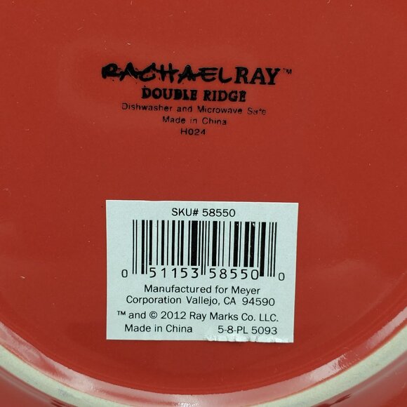 Rachael Ray Double Ridge Red Salad Plates Embossed Dessert Plates - Picture 5 of 8